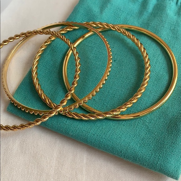 J. Crew Gold Bangle set - Picture 2 of 4